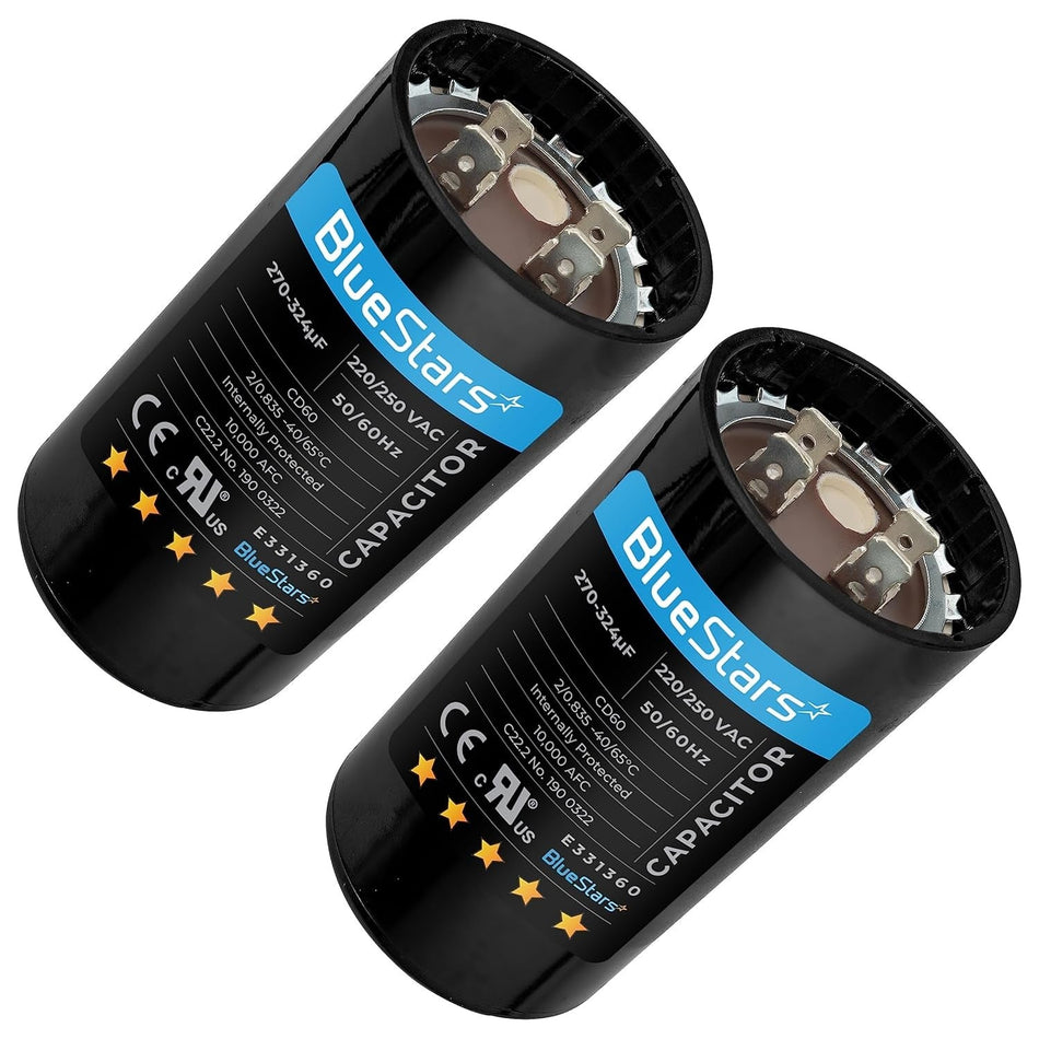 270-324 Mfd uF 250VAC Round Motor Start Capacitor 50/60 Hz AC Electric