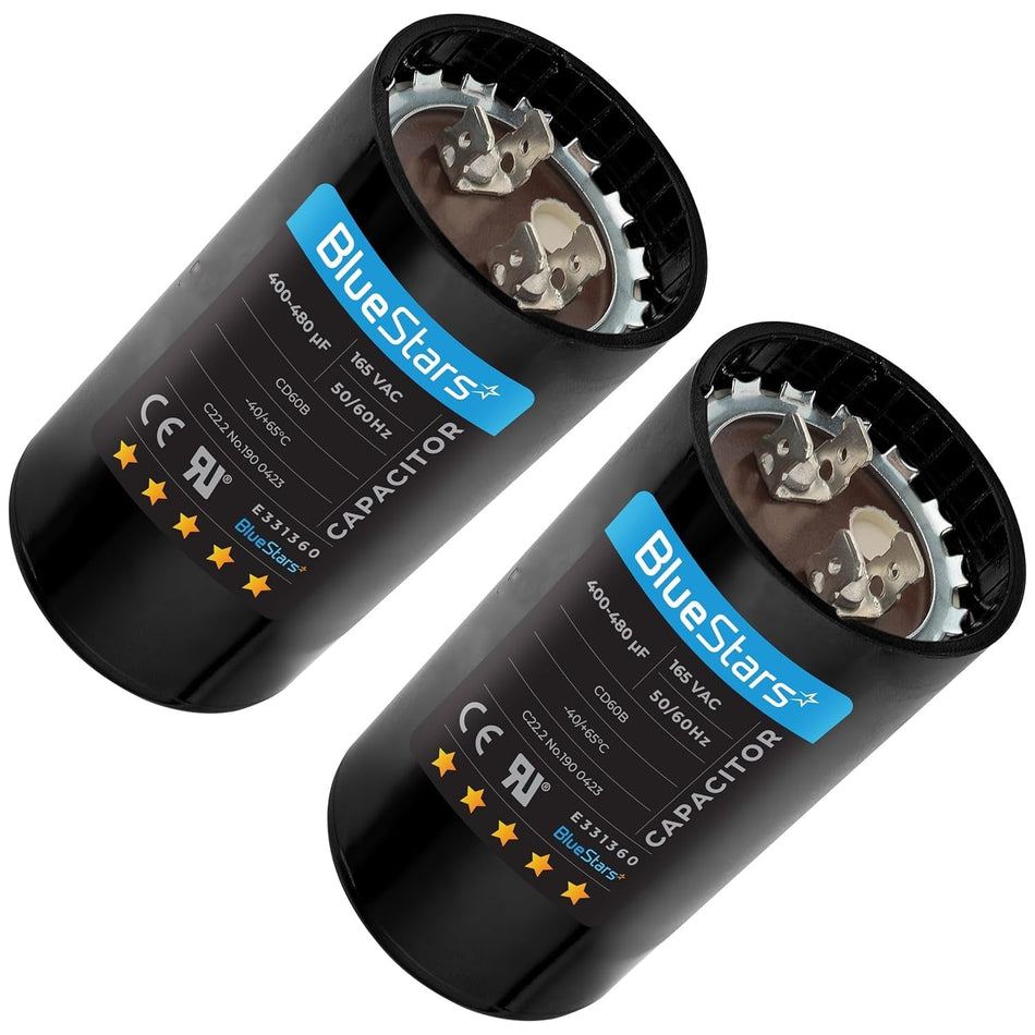 400-480 uf/MFD 165 VAC Round Motor Start Capacitor 50/60 Hz AC
