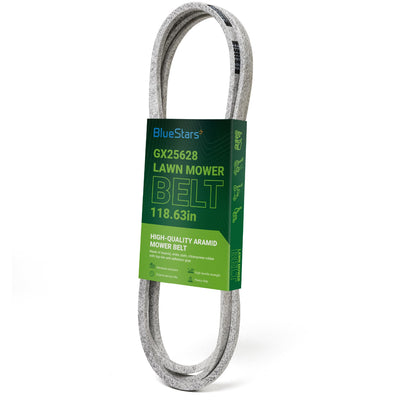GX25628 replacement deck belt for 42-inch John Deere Z300 series mowers in branded retail packaging.