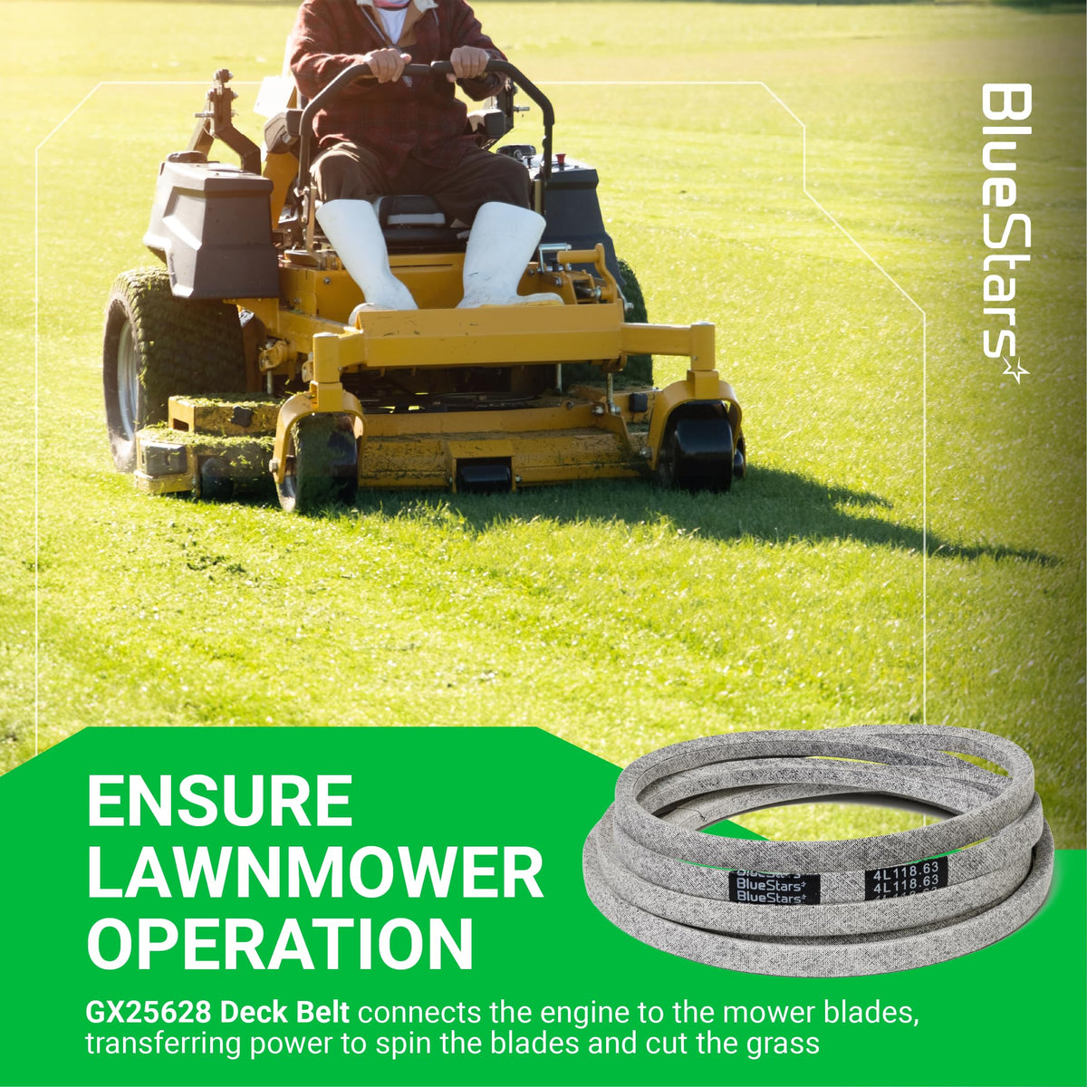 GX25628 replacement deck belt for 42-inch John Deere Z300 series zero-turn mowers.