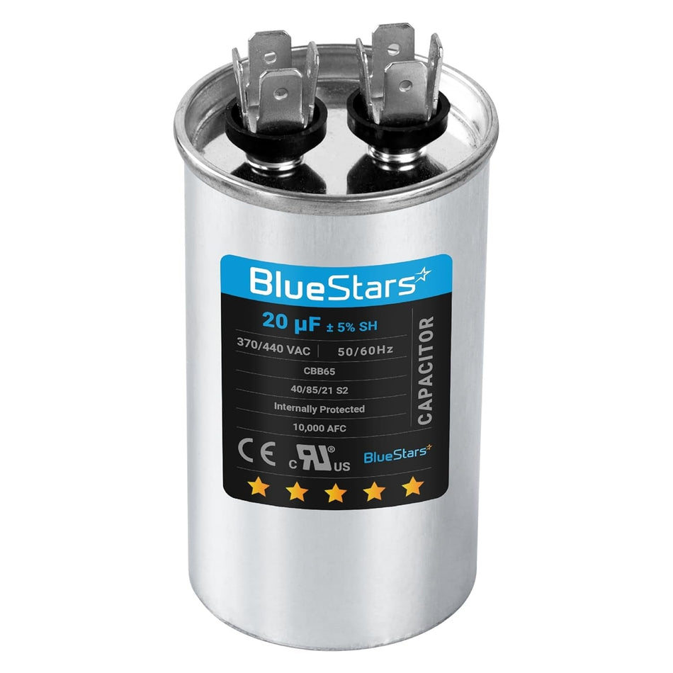 20 MFD uf ± 5% MFD 370 V VAC or 440 Volt Multi-Purpose Motor Run Round Capacitor