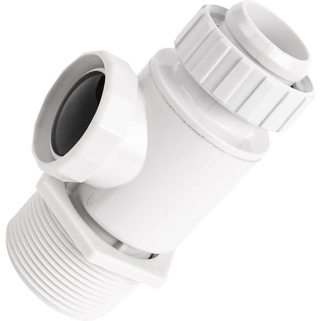 White pool cleaner UWF connector assembly for pressure-side pool cleaners.
