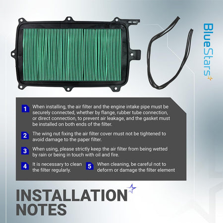 17215-HL6-A00 Air Filter shown with installation notes and care instructions