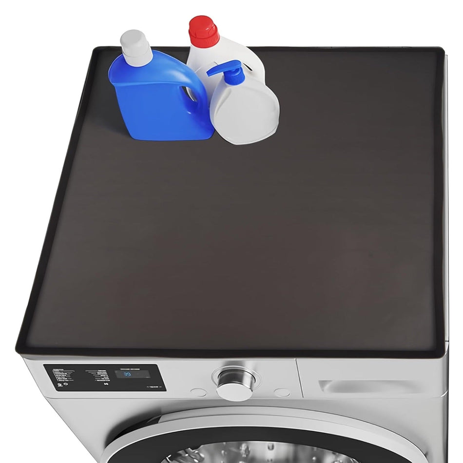 23.6" x 23.6" Silicone Washer Dryer Top Protector Mat - Black