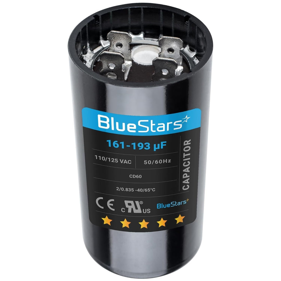 161-193 uf/MFD 125 VAC ±20% 50/60 Hz CD60 Round Motor Well Pump Start Capacitor