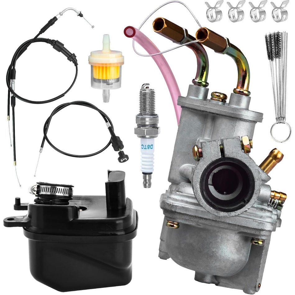 PW50 Carburetor Kit with Air Filter, Fuel Filter, Choke Cable, Throttle Cable, Spark Plug