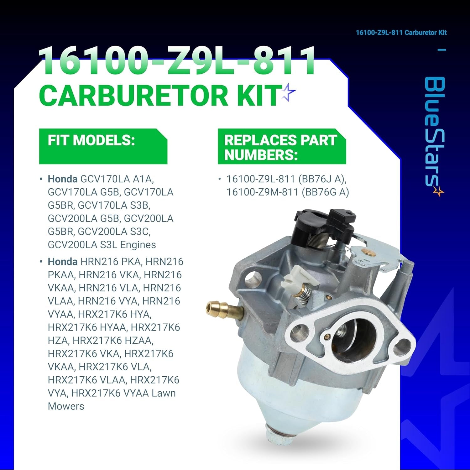 Honda 16100-Z9L-811 Carburetor - Genuine OEM Part