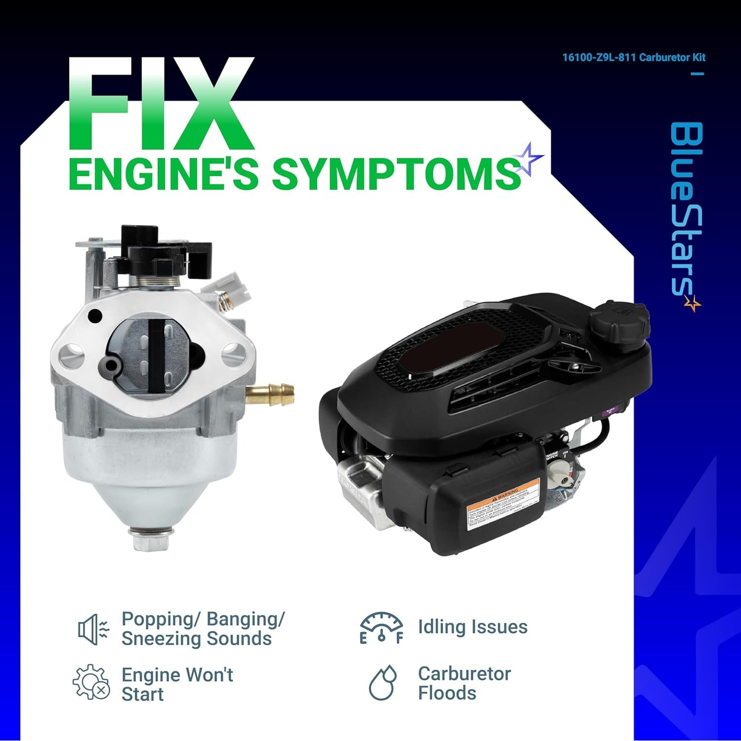 Honda 16100-Z9L-811 Carburetor - Genuine OEM Part