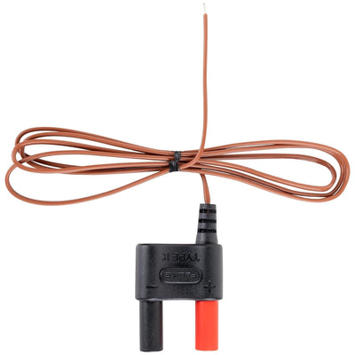 Fluke 80BK-A Type K thermocouple bead probe with black and red connector plugs and brown lead wire.