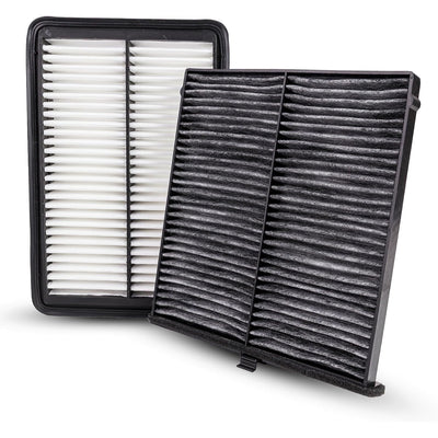 CA11259 Engine Air Filter & KD45-61-J6X Cabin Air Filter Kit, white and black pleated filters shown