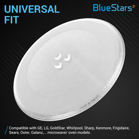 12.75-inch universal microwave glass turntable plate replacement for GE, LG, and Kenmore ovens.