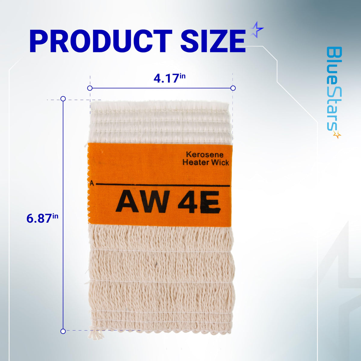 AW4E kerosene heater wick showing dimensions of 4.17 inches wide and 6.87 inches high.