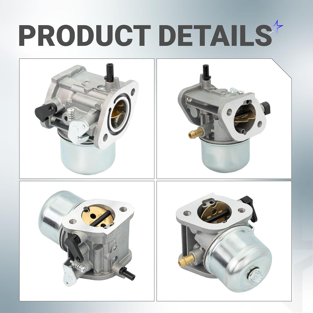 15003-7061 carburetor product details showing four views of the carburetor assembly
