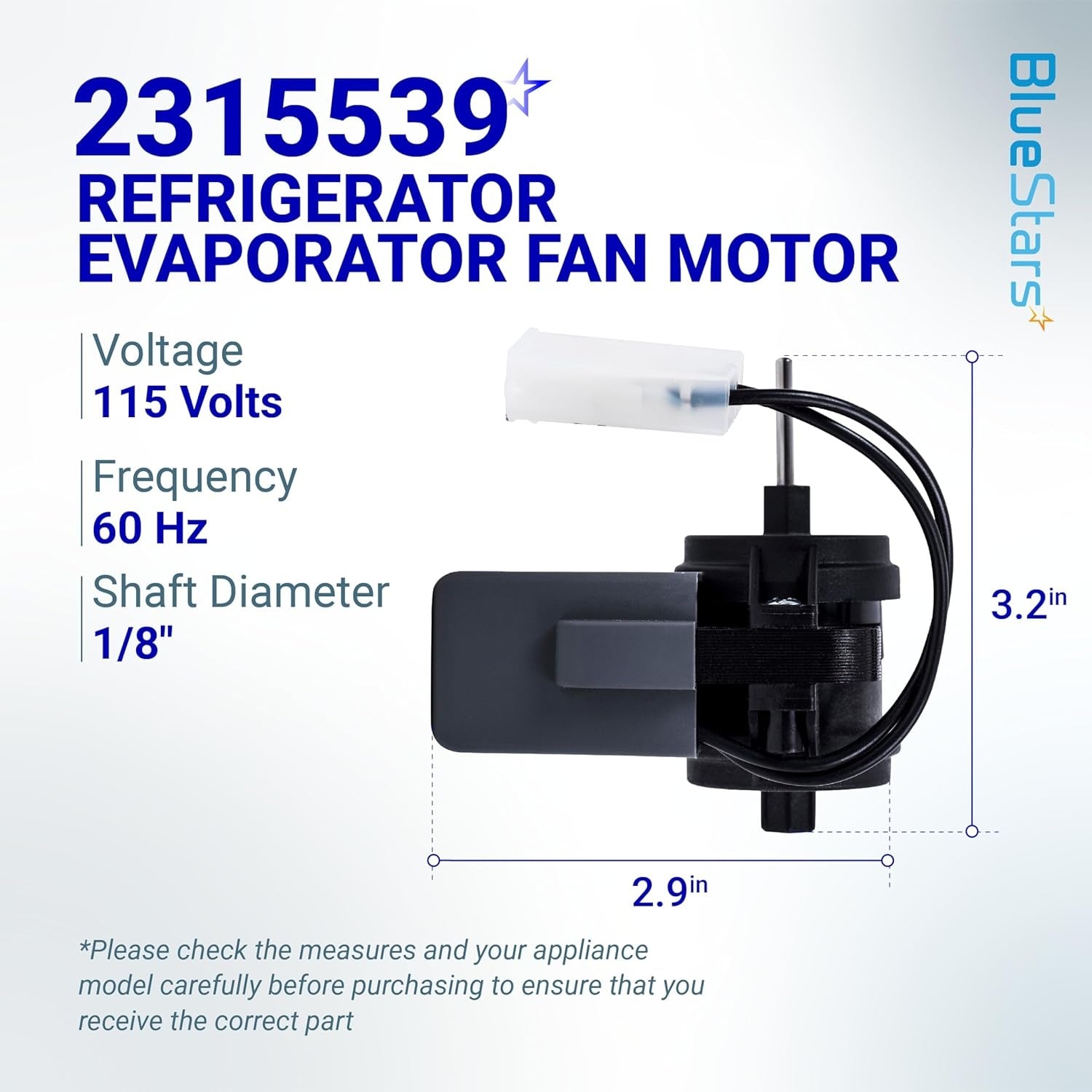 2315539 Evaporator Fan Motor for Whirlpool Refrigerator