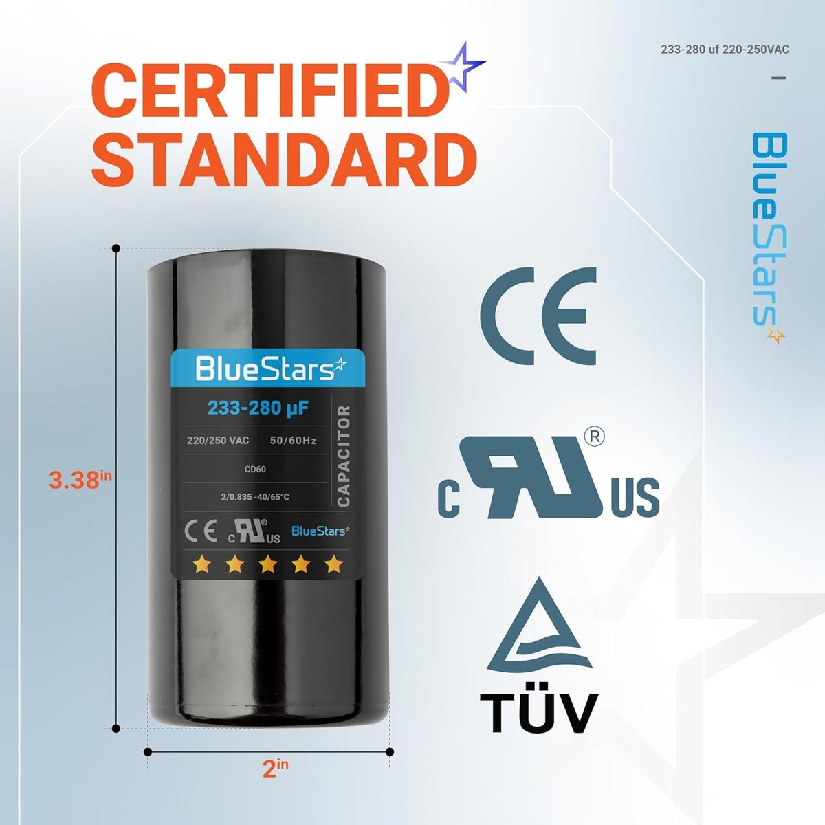 Titan 233-280 Mfd 220-250 Volt | Start Capacitor | McCombs Supply Co Titan 233-280 Mfd 220-250 Volt | Start Capacitor | McCombs Supply Co