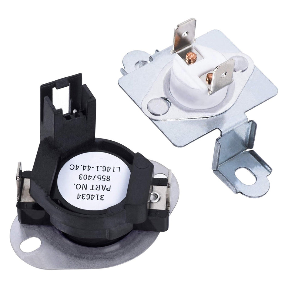 280148 Dryer Thermal Cut Off Replacement Kit Includes 8557403 Thermostat & 8318314 Thermal Fuse
