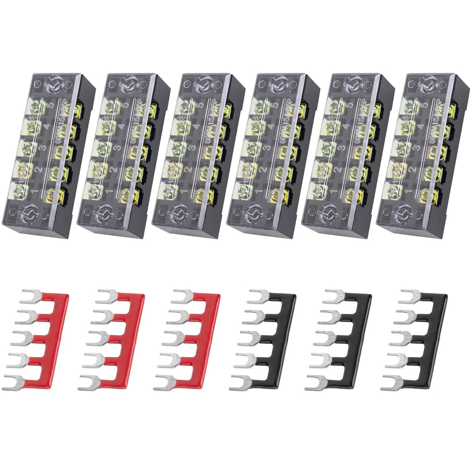 5 Positions Terminal Strip Blocks 600V 15A and 400V 15A 6 Positions Pre-Insulated Terminals Barrier Strip