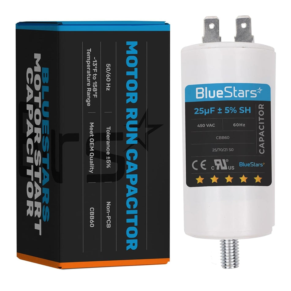 25 uf/MFD/Microfarad 450 VAC Volts CBB60 50Hz/60Hz Run Capacitor with Screw