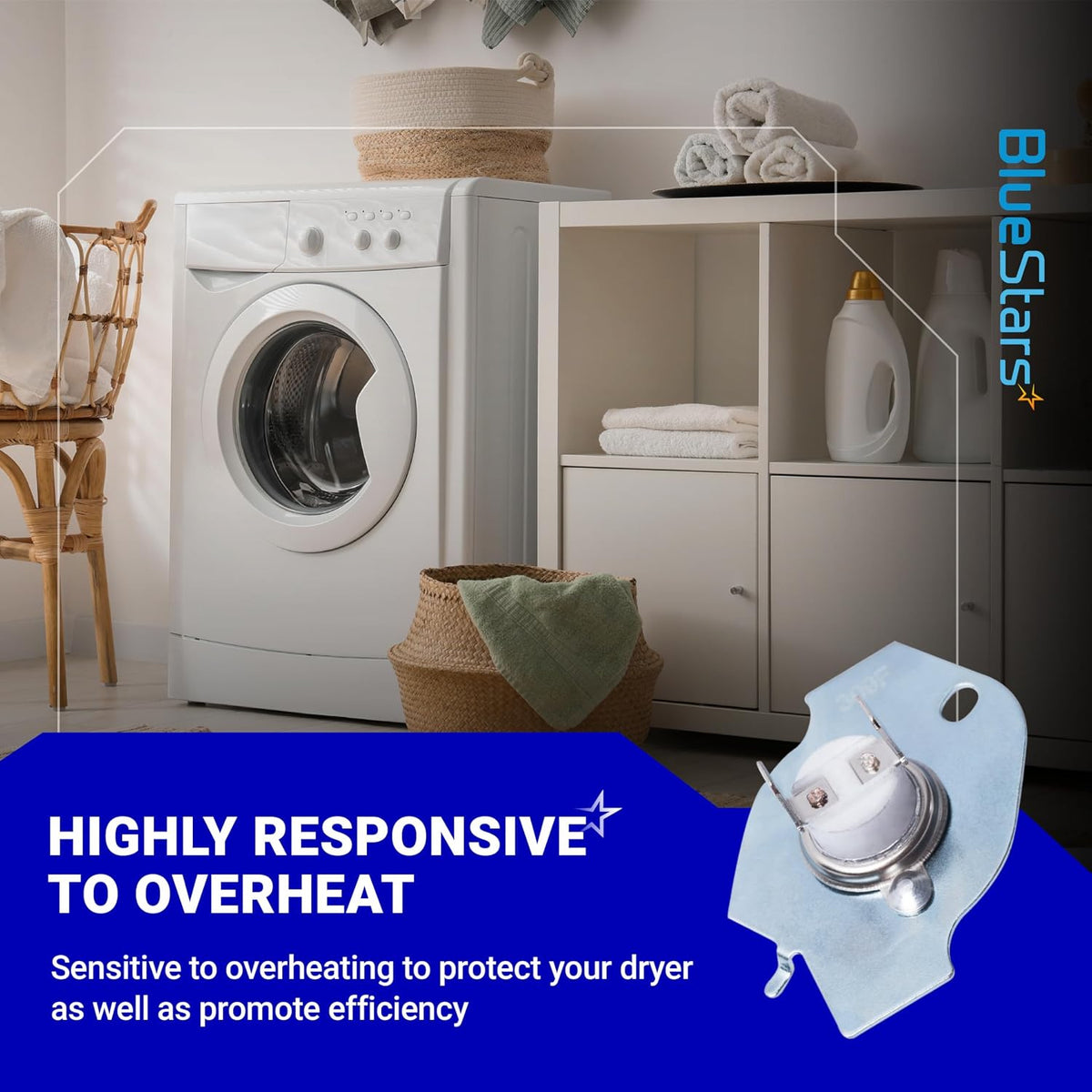 3977393 Dryer Thermal Fuse promotional graphic showing a dryer and fuse with overheating protection text