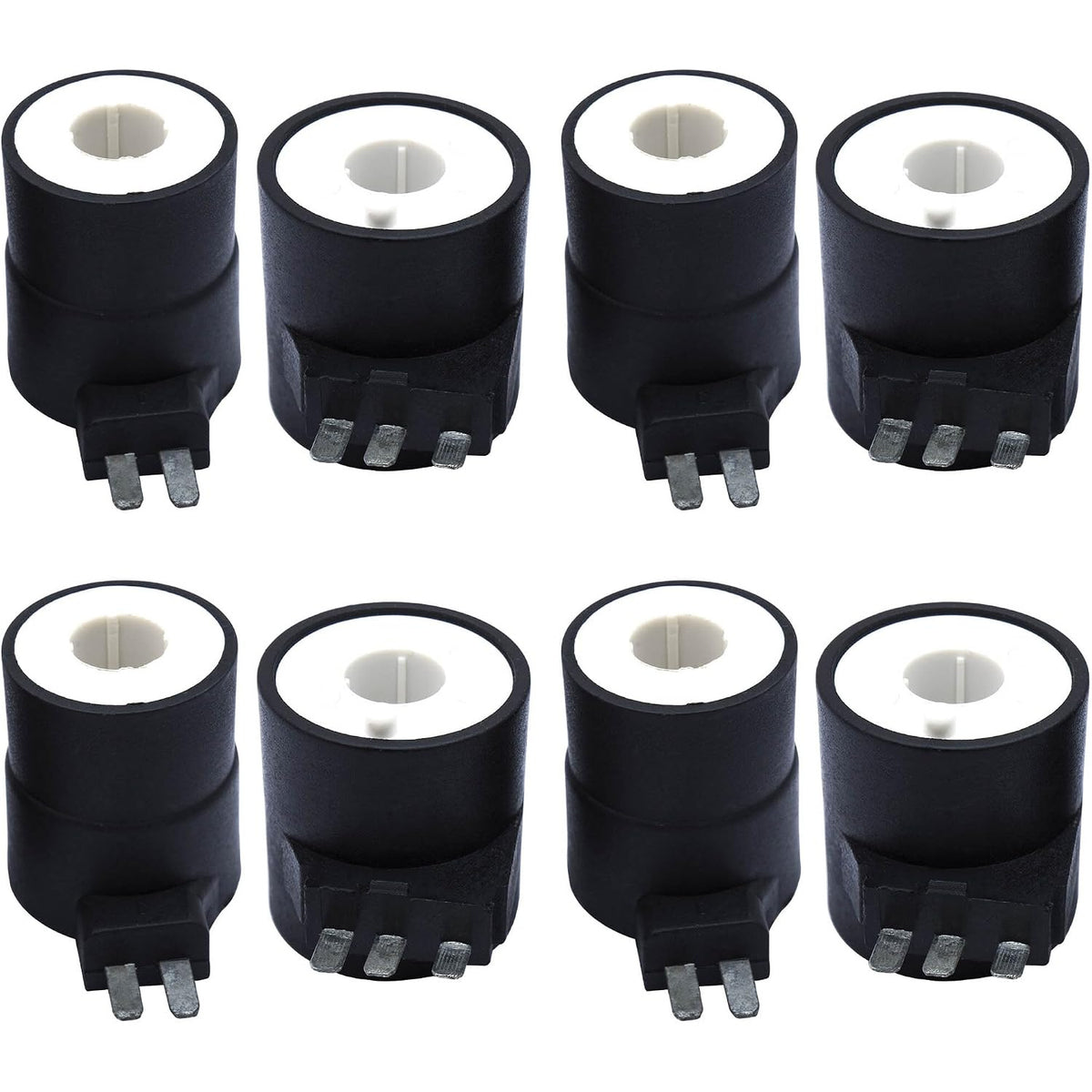 279834 Dryer Gas Valve Ignition Solenoid Coil Kit, front view of eight black solenoid coils