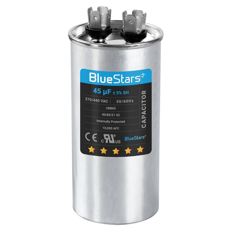 45 uF/MFD 370-440VAC Round Run Start Capacitor
