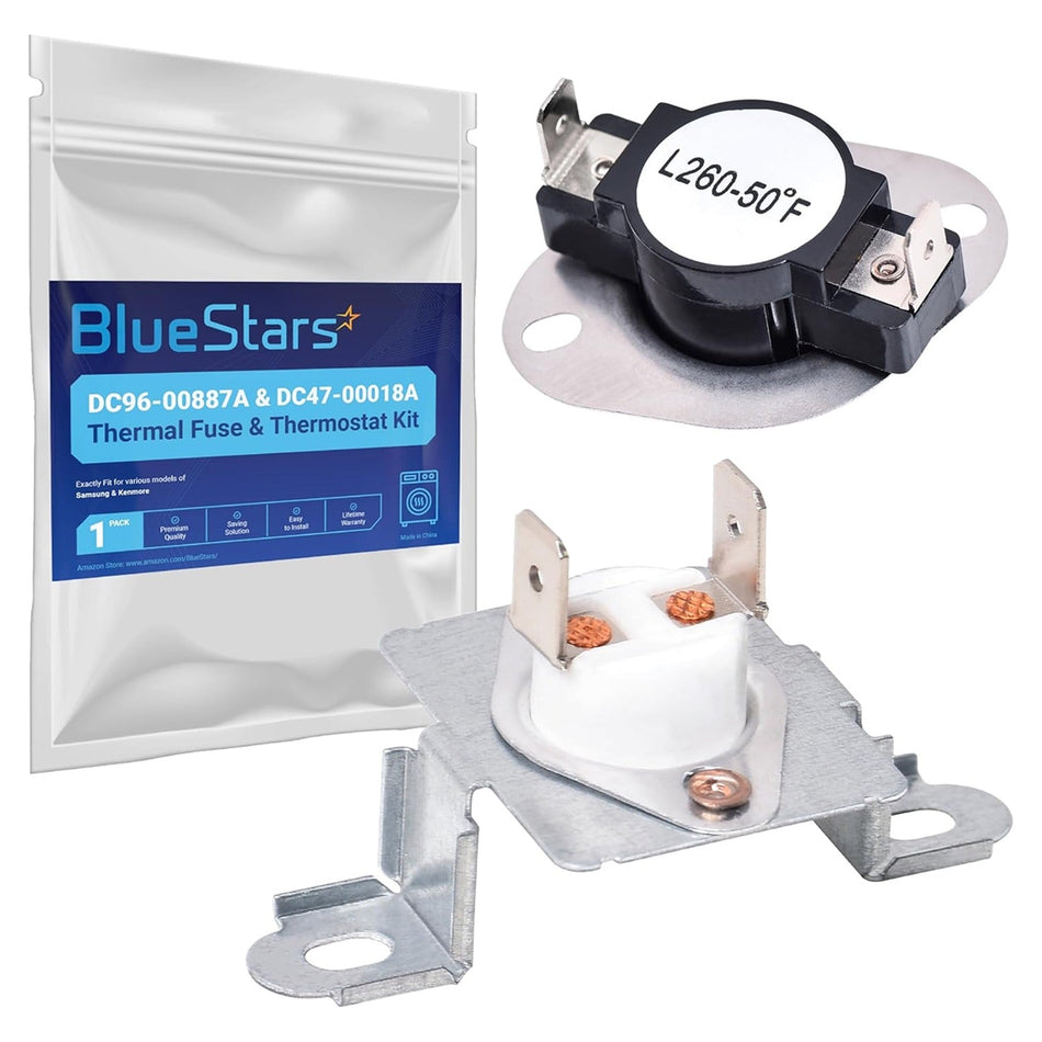 DC96-00887A & DC47-00018A Dryer Thermal Fuse and Thermostat Kit