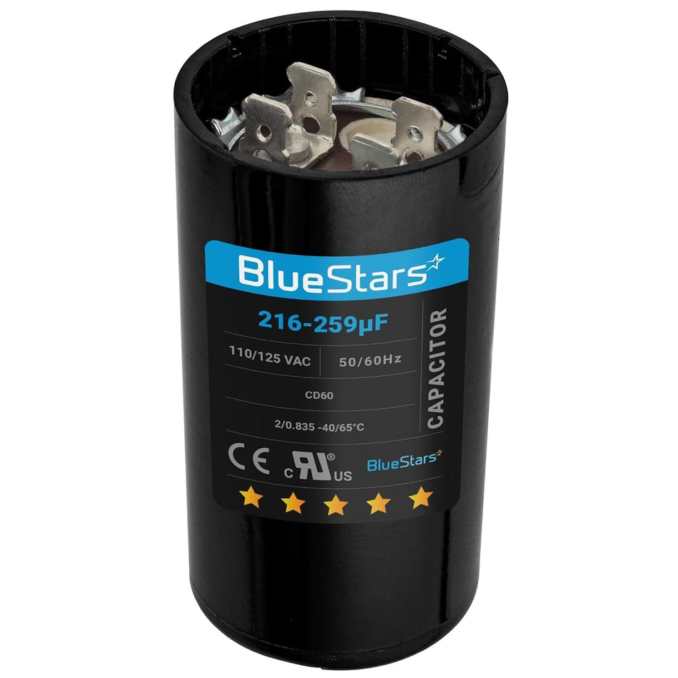 216-259 uF/MFD 110-125V Round Start Capacitor