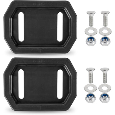 753-06206 snow thrower polymer slide shoe kit with two black slide shoes, four bolts, washers, and locking nuts.