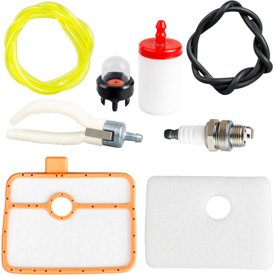 535316301 Air Filter 150BT, filter kit with air filter, spark plug, fuel line and other parts laid out