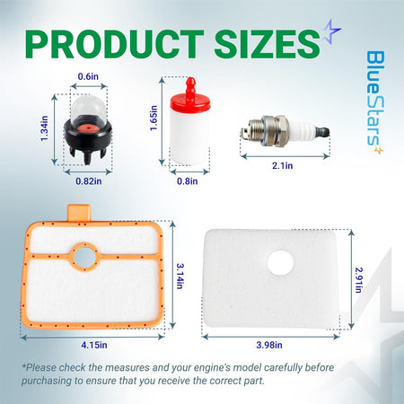 535316301 Air Filter 150BT product sizes diagram showing filter dimensions and included parts