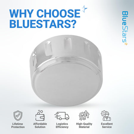 Chrome WE01X21167 control knob for GE dryer and washer, shown in a promotional graphic.