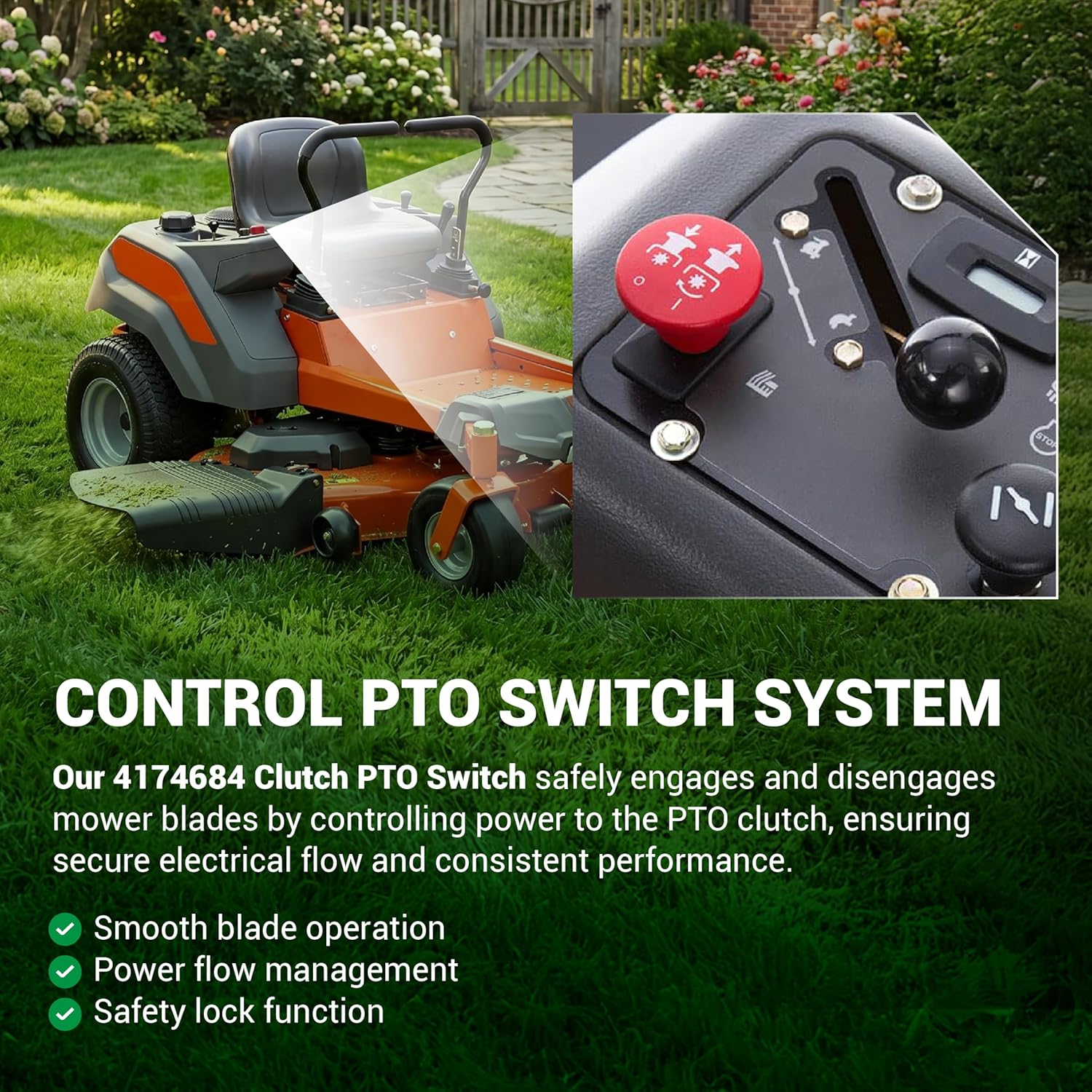 Replacement PTO Clutch Switch 4174684 for Dixie Chopper