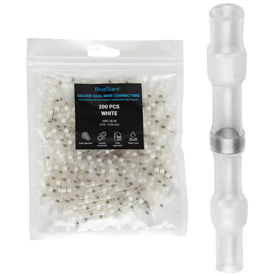200 PCS White Solder Seal Wire Connectors