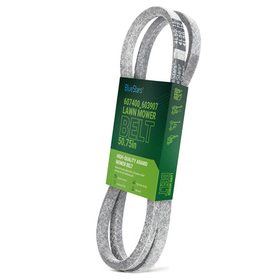 607400 pump drive belt for Hustler Raptor mowers in branded packaging.