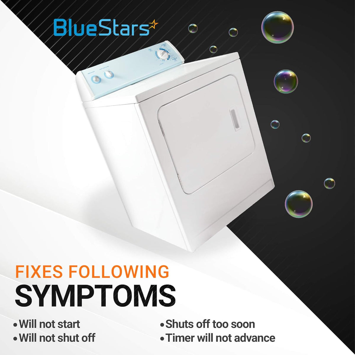 GE Hotpoint dryer showing symptoms fixed by the WE01X20374 dryer timer knob replacement.