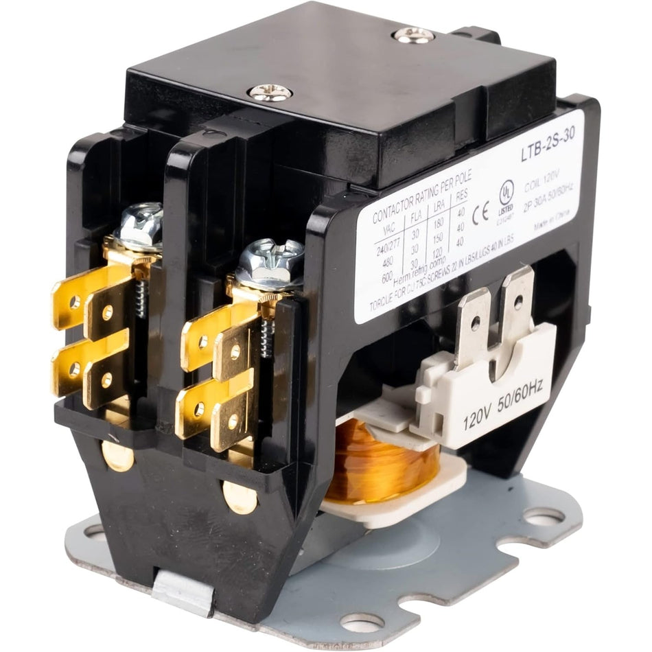 2 Pole Contactor 30 Amp 120VAC Coil