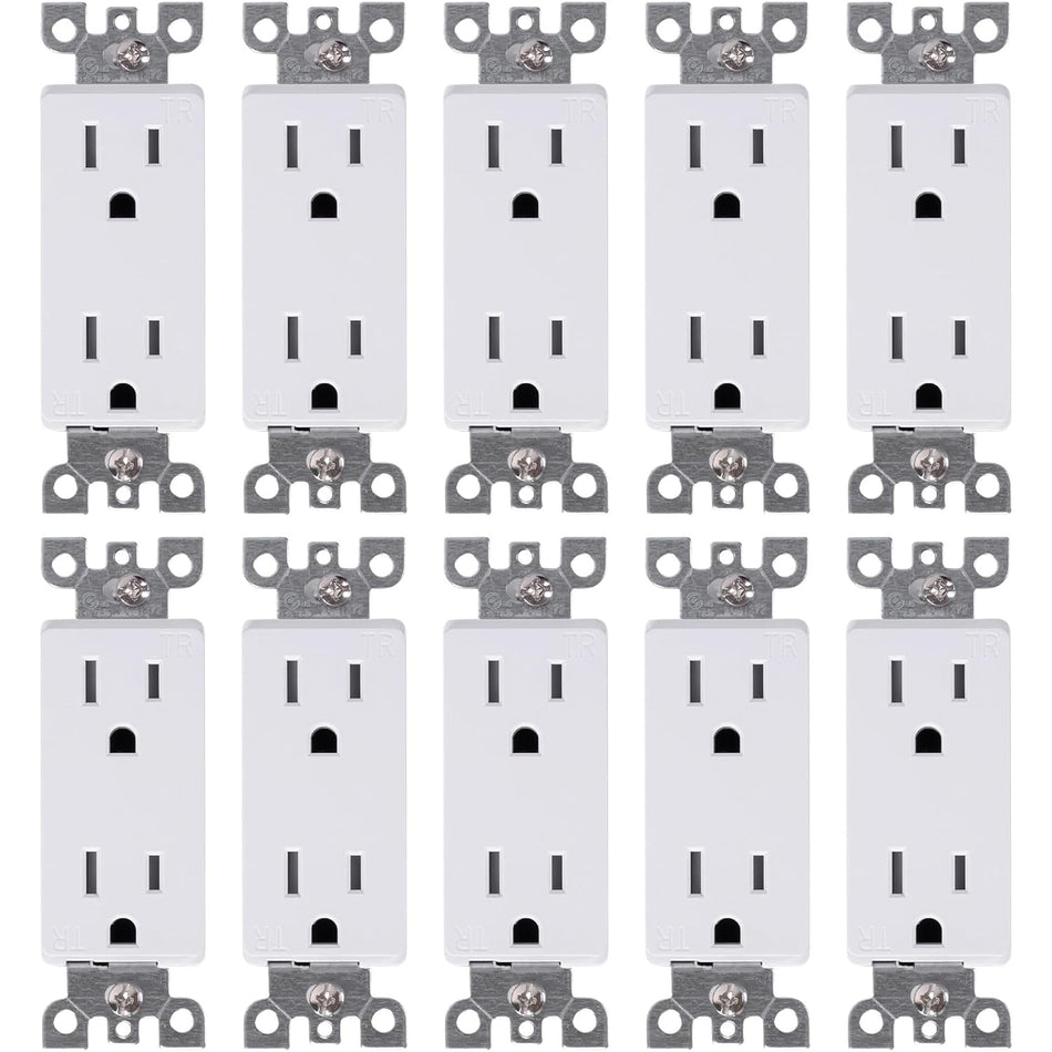 10 Duplex Electrical Wall Charger Outlet 15A/125VAC