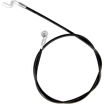 Black speed selector cable with metal hook ends for lawn mower drive systems.