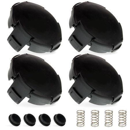 Set of four Speed Feed 400 trimmer head caps, springs, and eyelets compatible with Echo string trimmers.