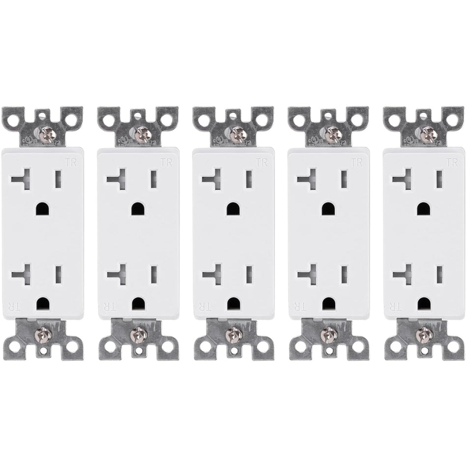 Electrical Wall Charger Outlet 20A/125VAC - Pack of 5
