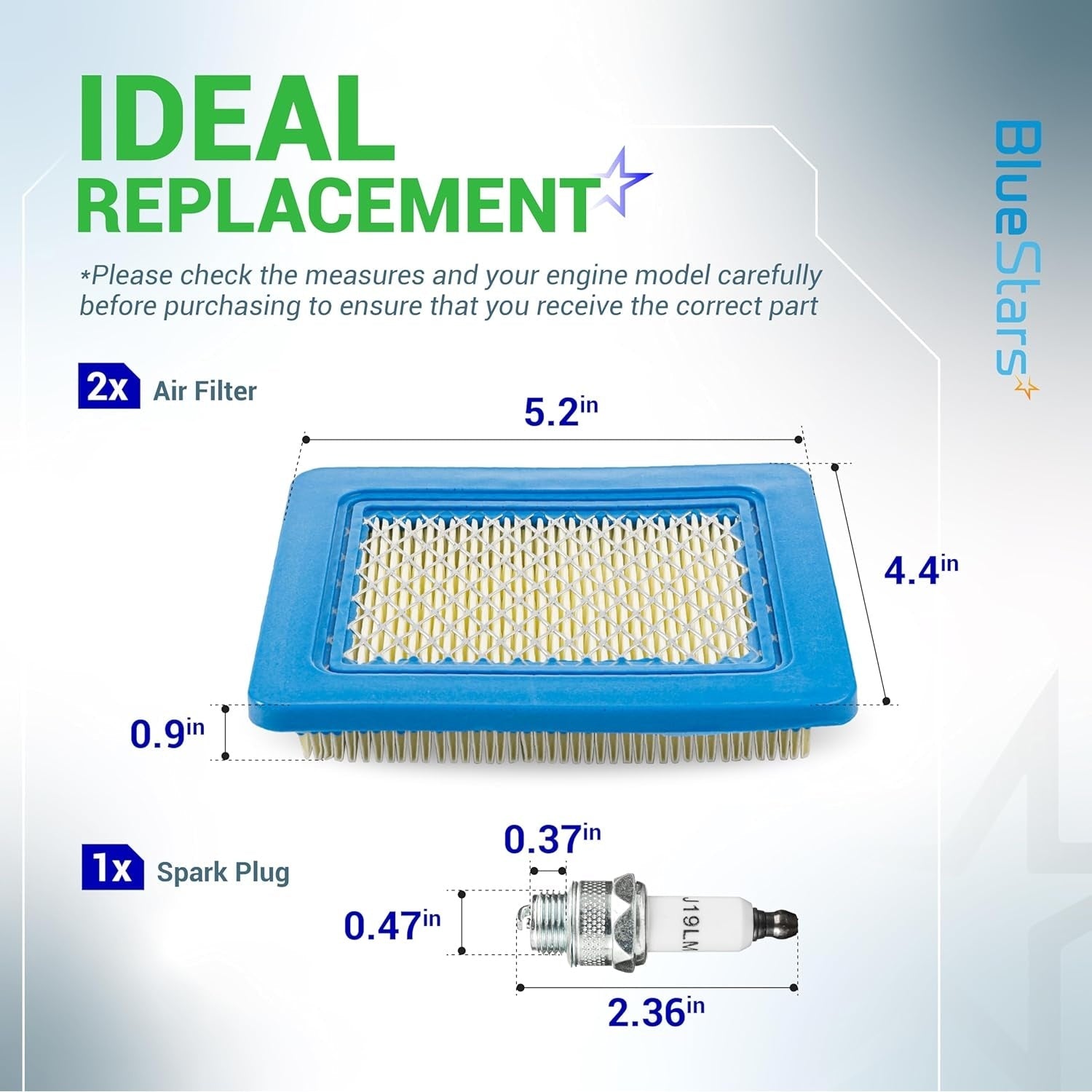 491588S Air Filter & 5062K Spark Plug Tune-Up Kit (2-Pack)