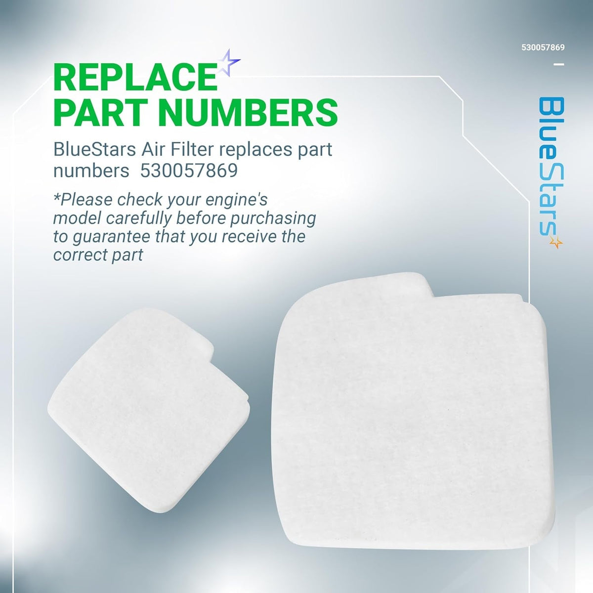 BlueStars 530057869 replacement air filters for Poulan chainsaw tune-up kit.