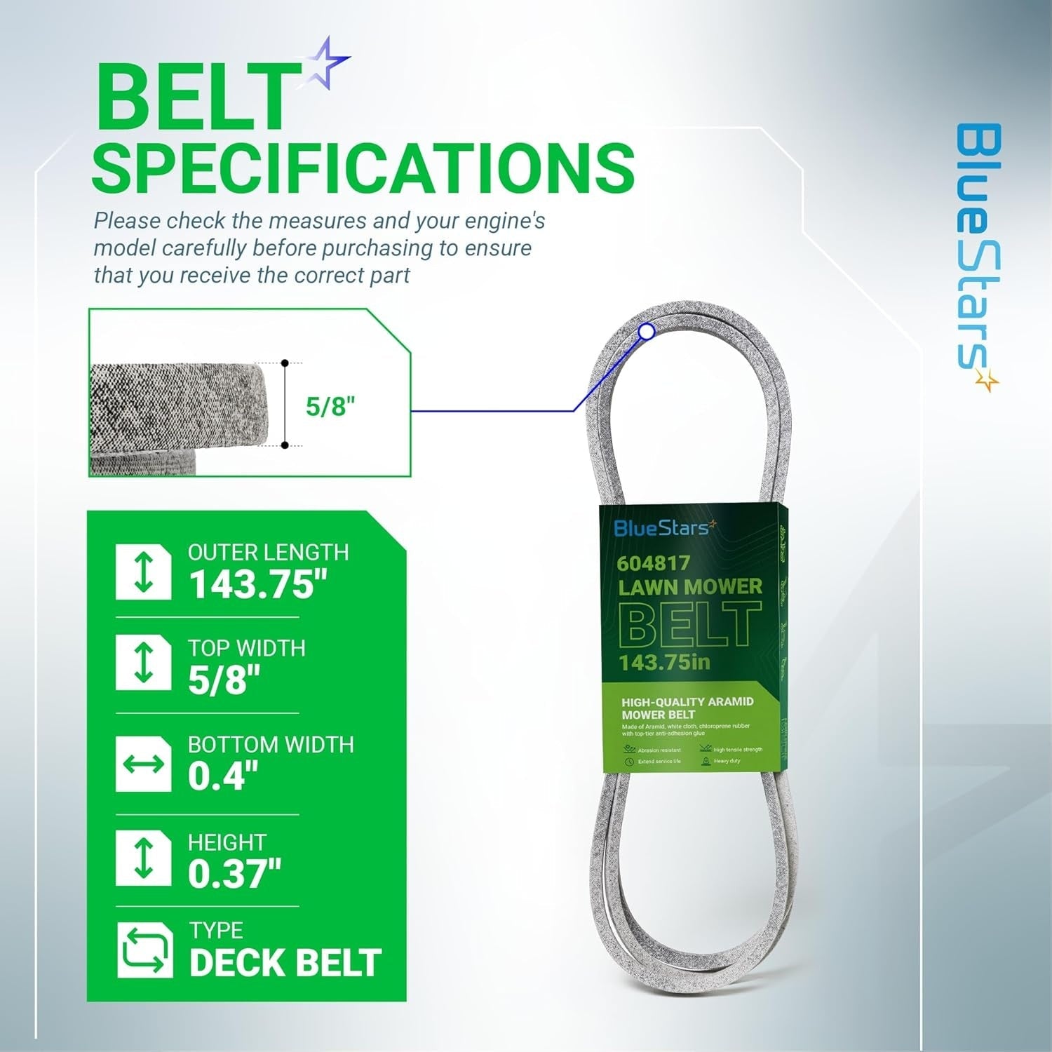 604817 Mower Deck Belt - 5/8