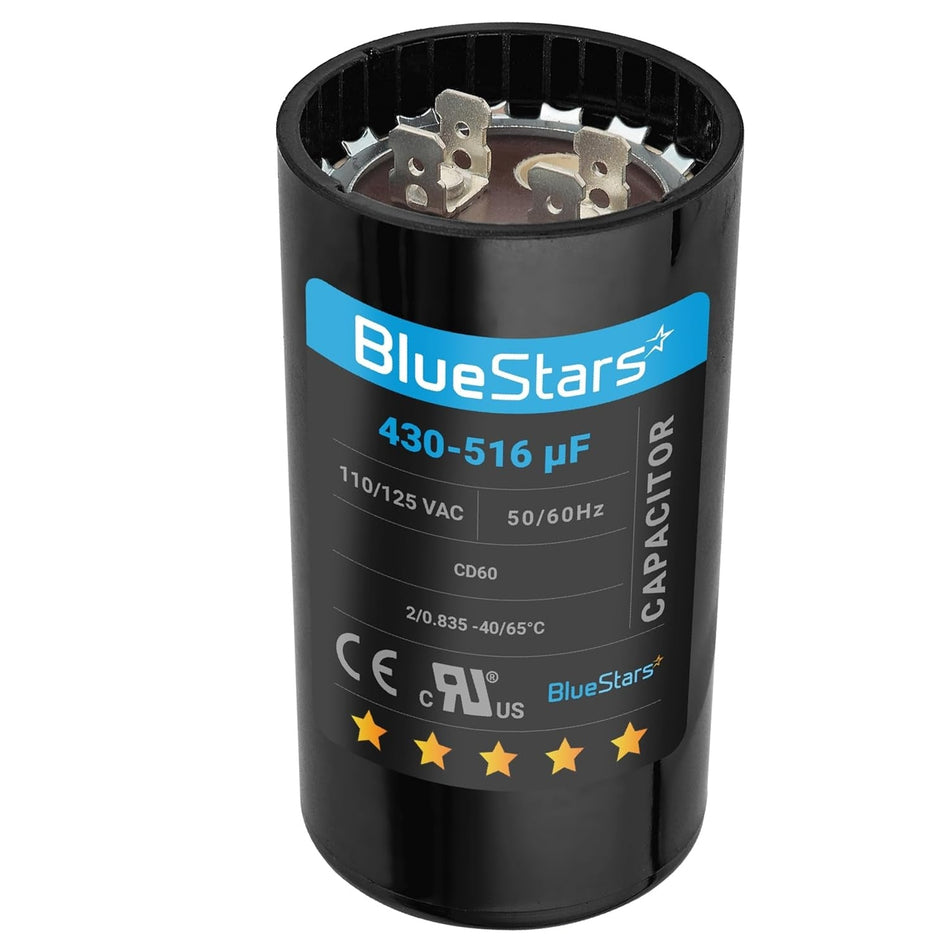 430-516 uf/MFD 110-125 VAC ±20% Volts Round Start Capacitor 50/60 Hz AC Electric