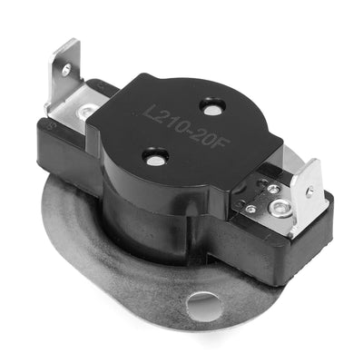 L210-20F furnace primary limit switch with metal mounting flange and two electrical terminals.