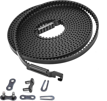 41A5434-11A garage door opener replacement belt coiled with metal master link and connector hardware.