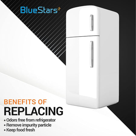 Infographic showing benefits of replacing Paultra2 refrigerator air filter for fresh food and odor removal.