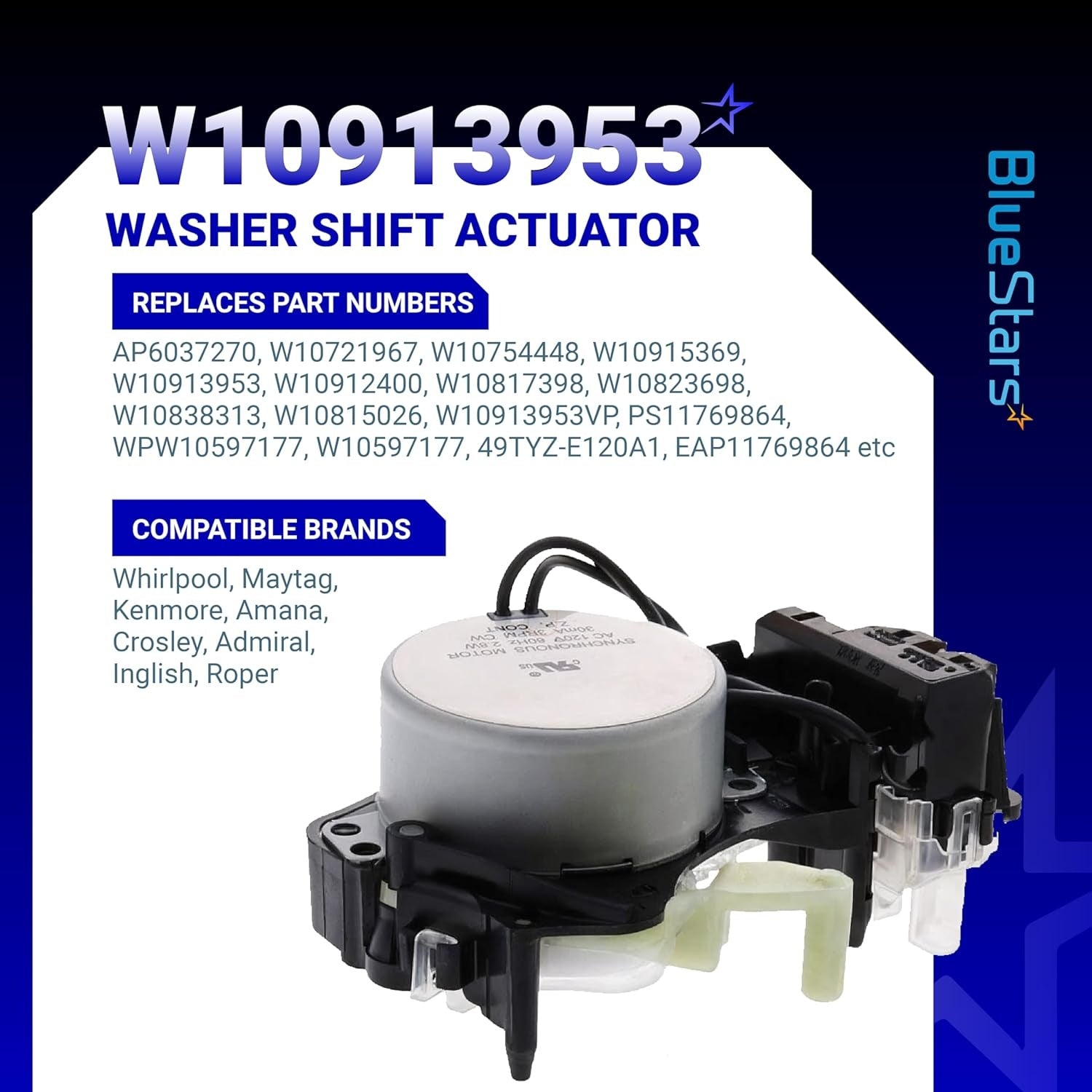 W10913953 Washer Shift Actuator for Whirlpool & Maytag