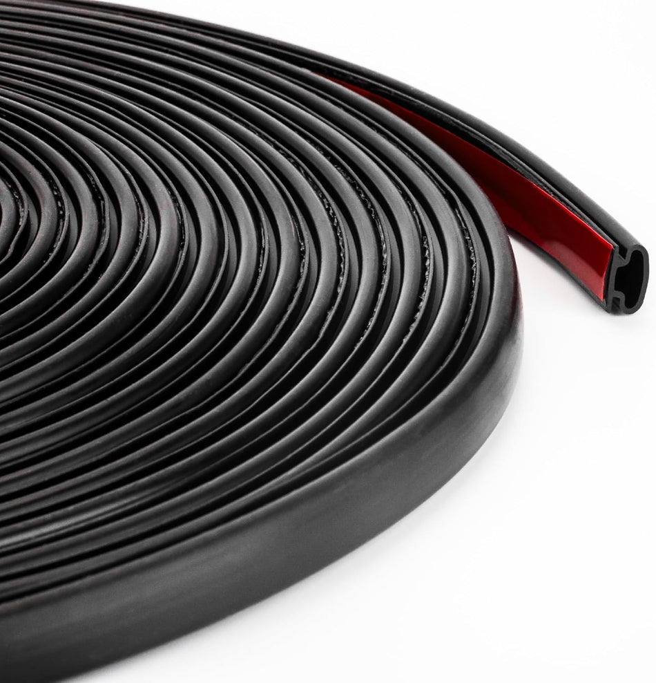 Weather Stripping Soundproof Door Seal Strip D-Shaped (Style #2) 0.35""W 20FT