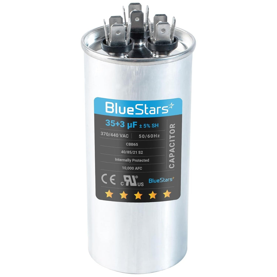 35+3 MFD uf 370/440 VAC Dual Round Capacitor CBB65